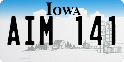IA license plate AIM141