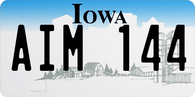 IA license plate AIM144