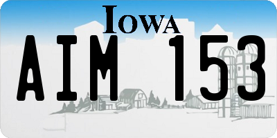 IA license plate AIM153