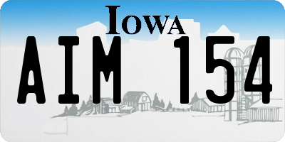 IA license plate AIM154