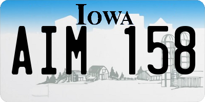 IA license plate AIM158