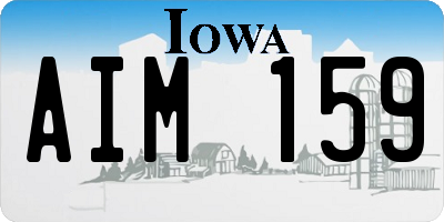 IA license plate AIM159