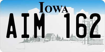 IA license plate AIM162