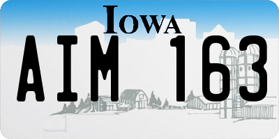 IA license plate AIM163