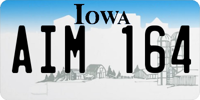 IA license plate AIM164