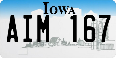IA license plate AIM167