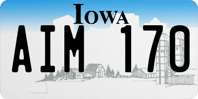 IA license plate AIM170