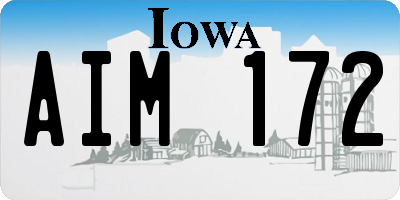 IA license plate AIM172