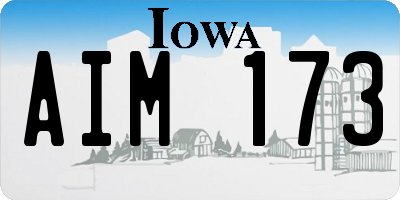 IA license plate AIM173