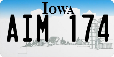 IA license plate AIM174
