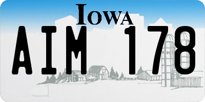 IA license plate AIM178
