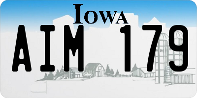 IA license plate AIM179
