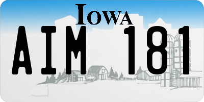 IA license plate AIM181