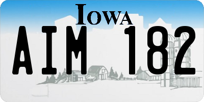 IA license plate AIM182