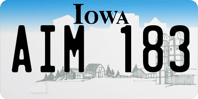 IA license plate AIM183