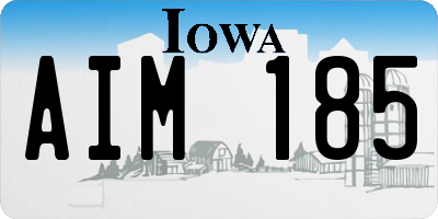 IA license plate AIM185