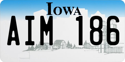 IA license plate AIM186