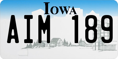IA license plate AIM189
