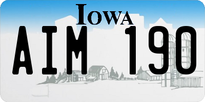 IA license plate AIM190