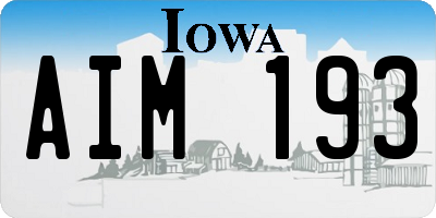 IA license plate AIM193