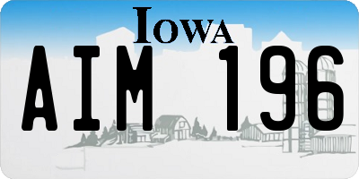 IA license plate AIM196