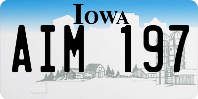 IA license plate AIM197