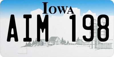 IA license plate AIM198