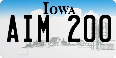 IA license plate AIM200