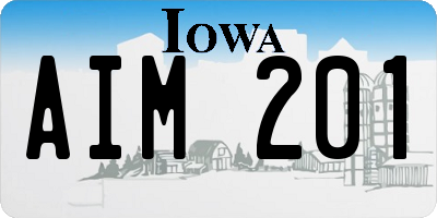 IA license plate AIM201