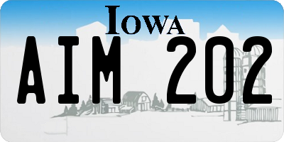 IA license plate AIM202