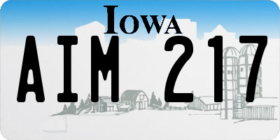 IA license plate AIM217