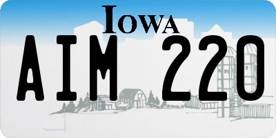 IA license plate AIM220