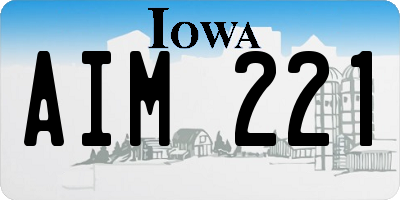 IA license plate AIM221