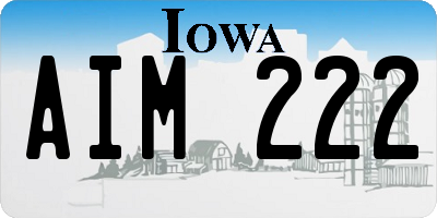 IA license plate AIM222