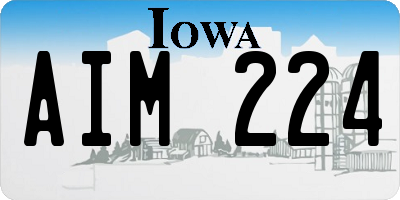 IA license plate AIM224