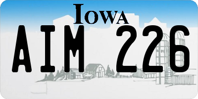 IA license plate AIM226