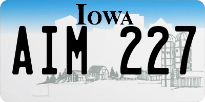 IA license plate AIM227