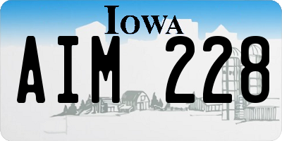 IA license plate AIM228