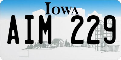 IA license plate AIM229