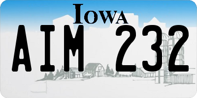 IA license plate AIM232
