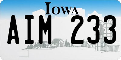 IA license plate AIM233