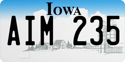 IA license plate AIM235
