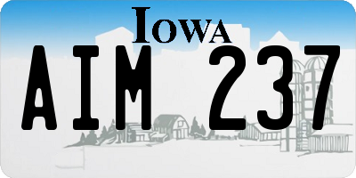 IA license plate AIM237