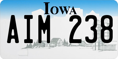 IA license plate AIM238
