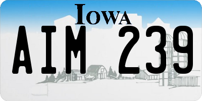 IA license plate AIM239