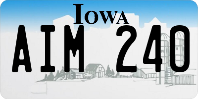IA license plate AIM240