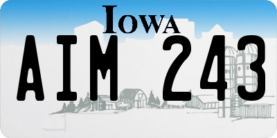 IA license plate AIM243