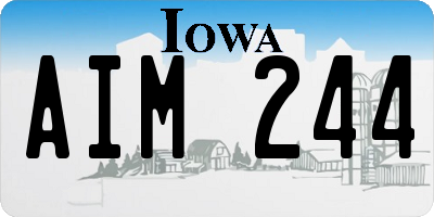 IA license plate AIM244