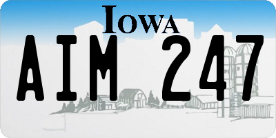 IA license plate AIM247