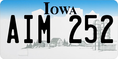 IA license plate AIM252